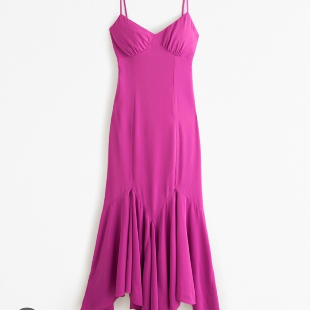 Abercrombie & Fitch Mermaid Slip Maxi Dress - Fuchsia - XS